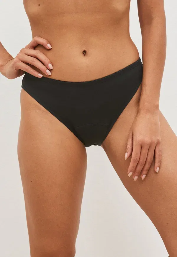 Комплект из 3 трусов хлопковый Body-hugging Medium flow essential period knickers Next, черный