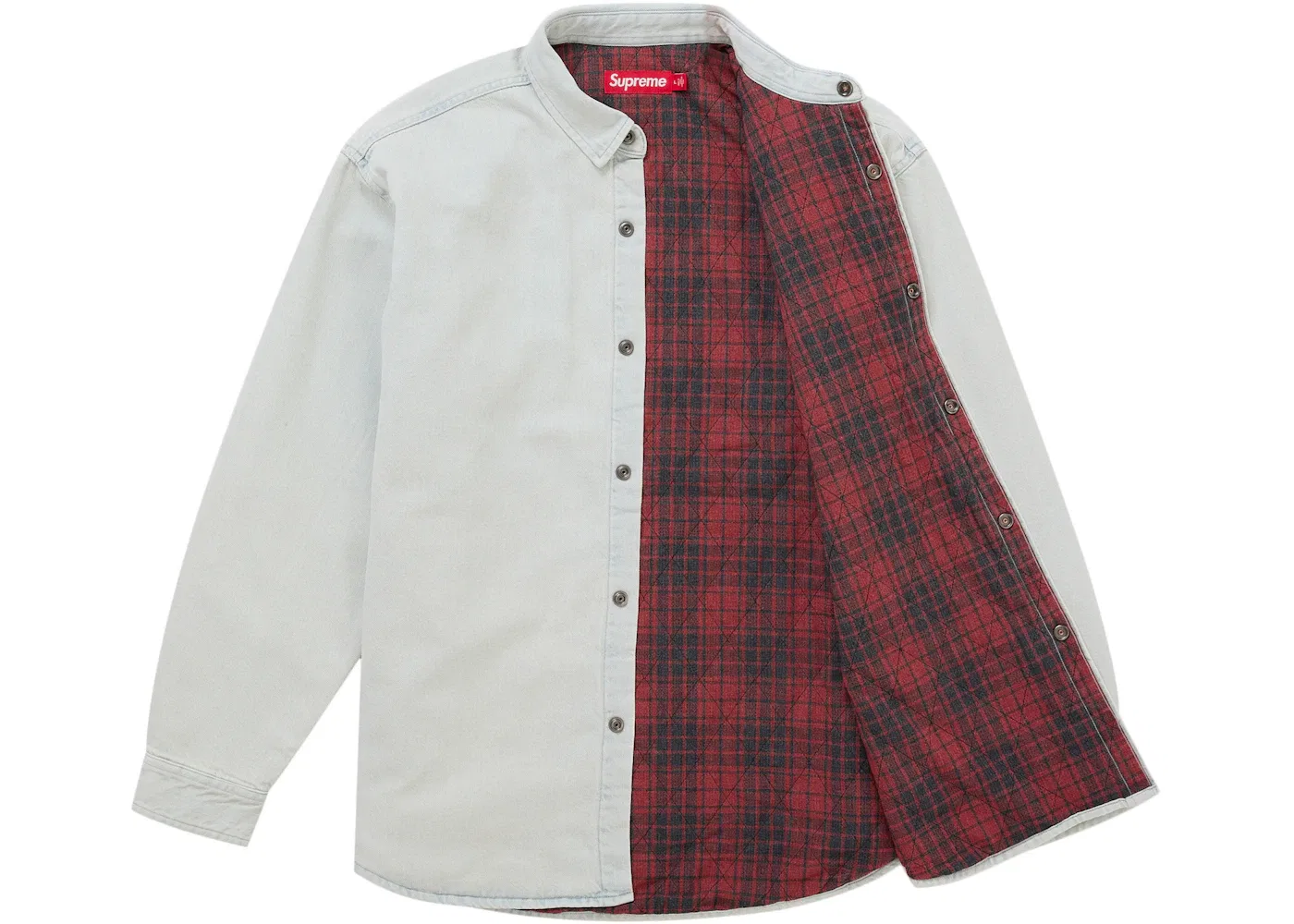 Мужская рубашка из денима с подкладкой и стежкой Supreme Shirt, White — фото 2