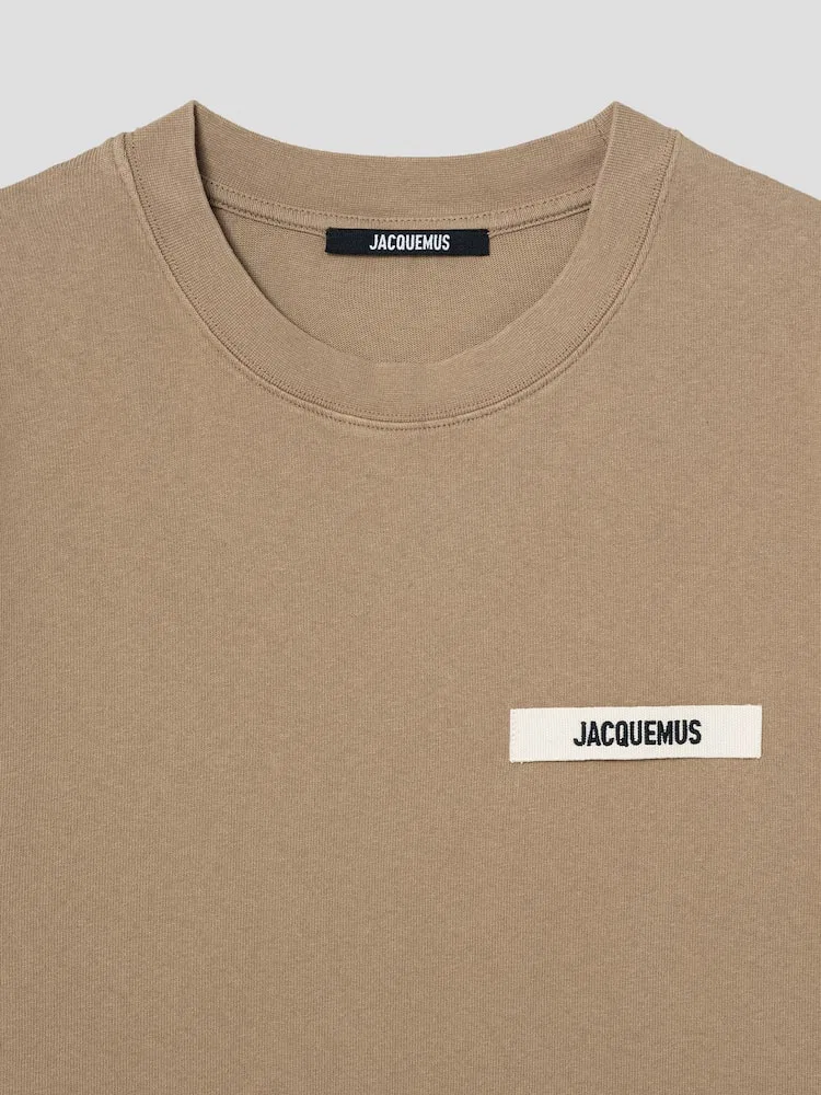 Футболка с логотипом, Le Tshirt Gros Grain JACQUEMUS, Dark Beige — фото 3