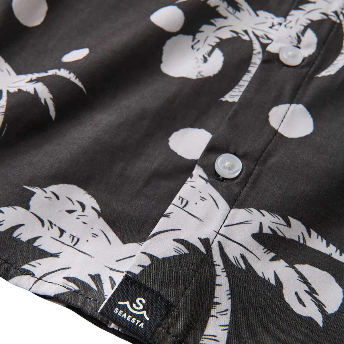 Детская рубашка с принтом Palm Tree Polka Dots Button Up Shirt Seaesta Surf, Charcoal — фото 2