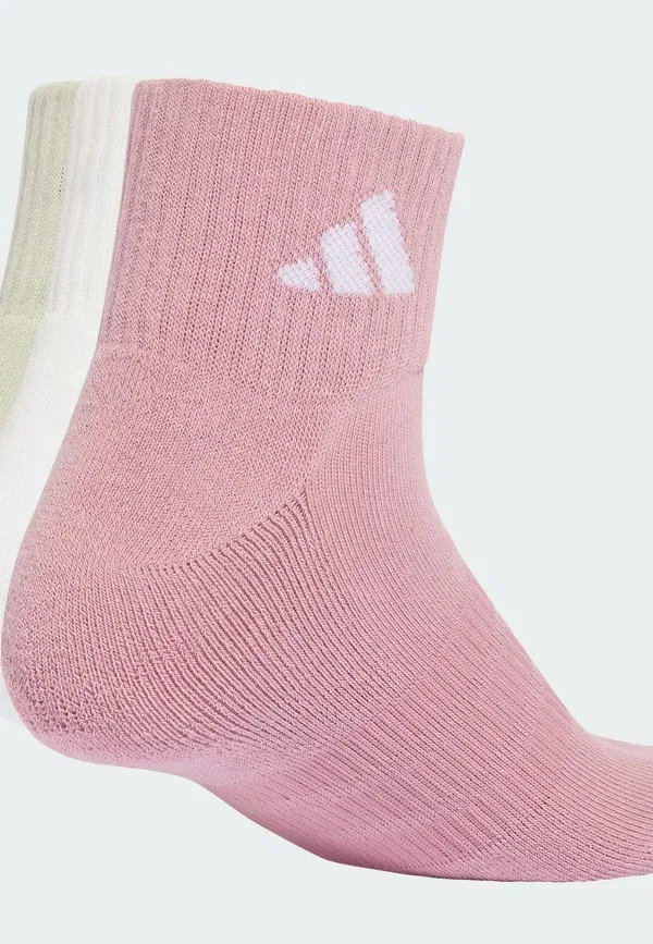 Мягкие спортивные носки унисекс, комплект из 3 пар - носки для кроссовок Adidas Performance, белый/зеленый/сиреневый — фото 2