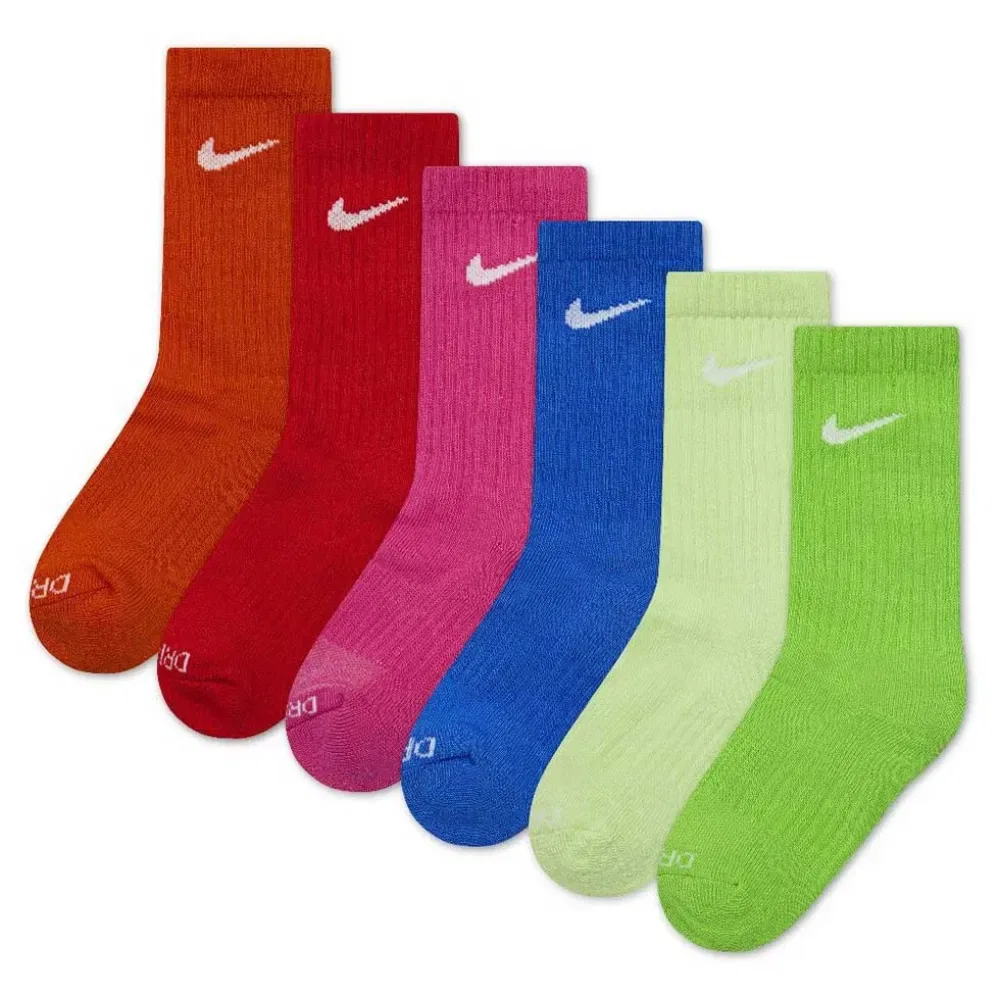 Носки хлопковые Dri-Fit Performance Basic Crew 6 пар Nike, мультиколор