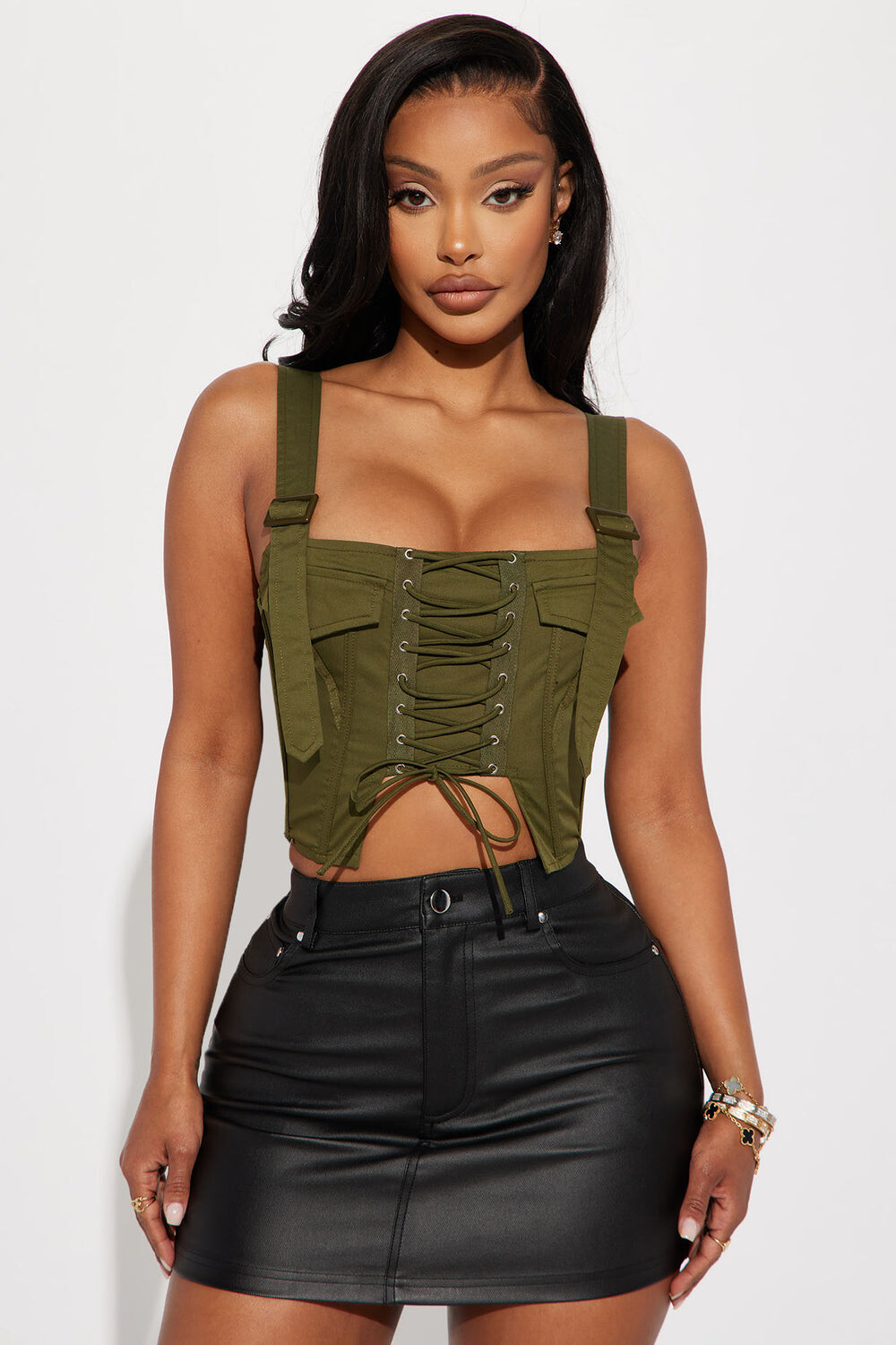 

Топ Fashion Nova GWQ5600, оливковый