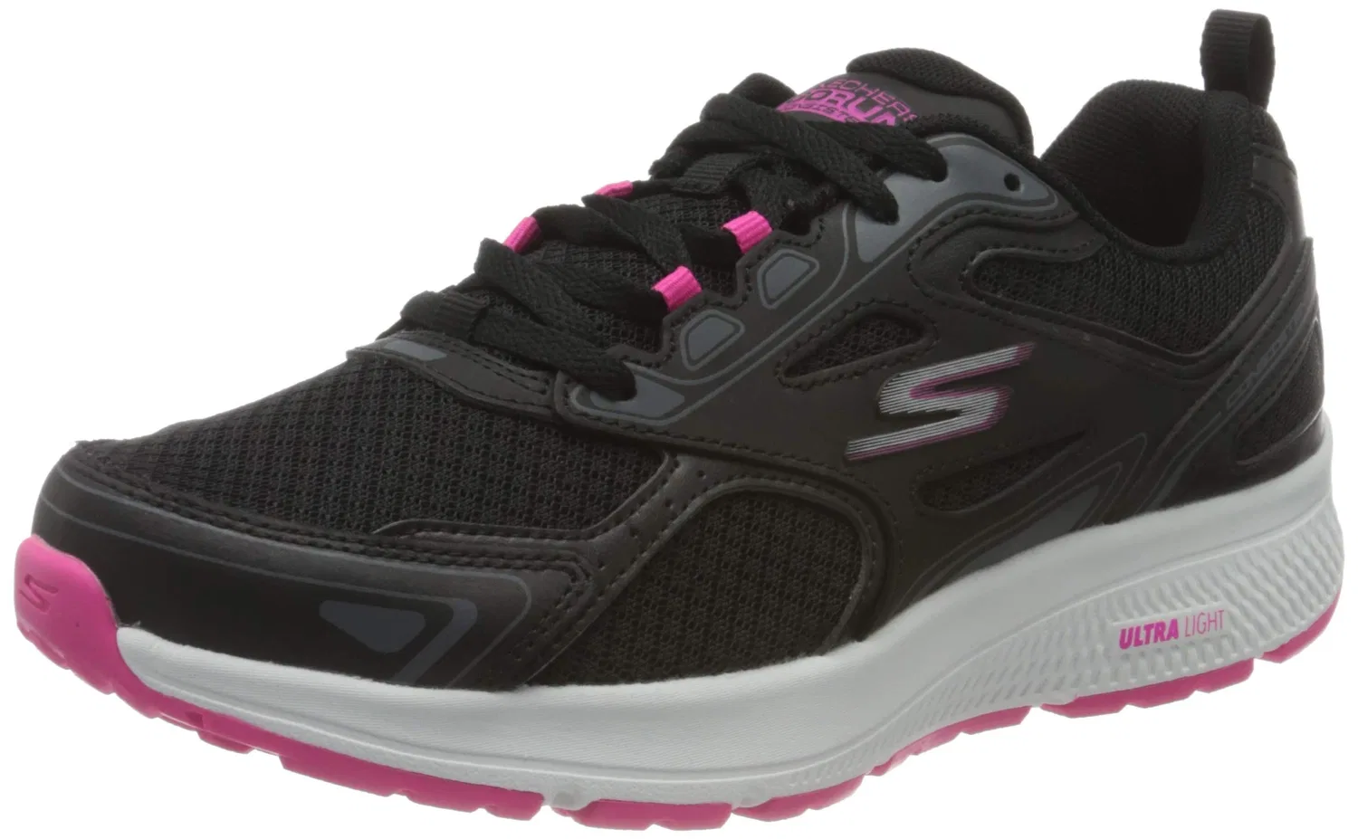 Детские кроссовки для девочек с шнуровкой Go Run Consistent Skechers, Black And Pink
