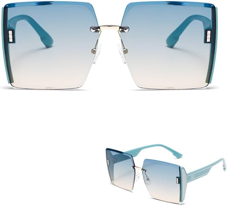 

Женские квадратные солнцезащитные очки, роскошные солнцезащитные очки в крупной оправе для женщин, солнцезащитные очки с градиентным переходом в квадратной оправе для отдыха SIUSYACI, Green