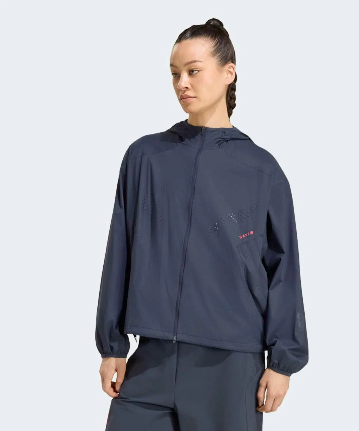 Женская куртка-ветровка свободного кроя с капюшоном Running Woven Jacket Adidas, Grey