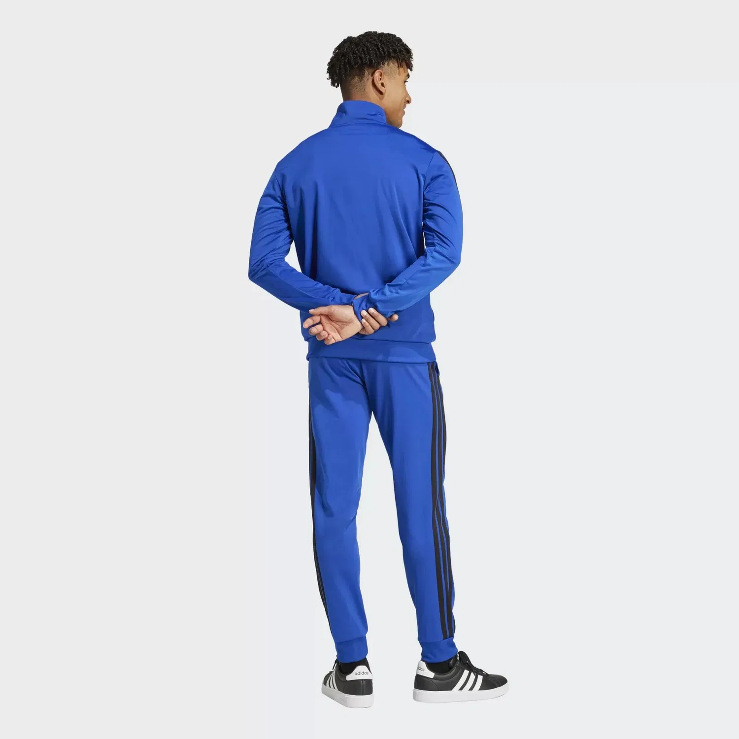 Мужской спортивный костюм с принтом 3S Tricot TT Track Suit Adidas, Konigsblau Schwarz Mediterranes Blau — фото 4