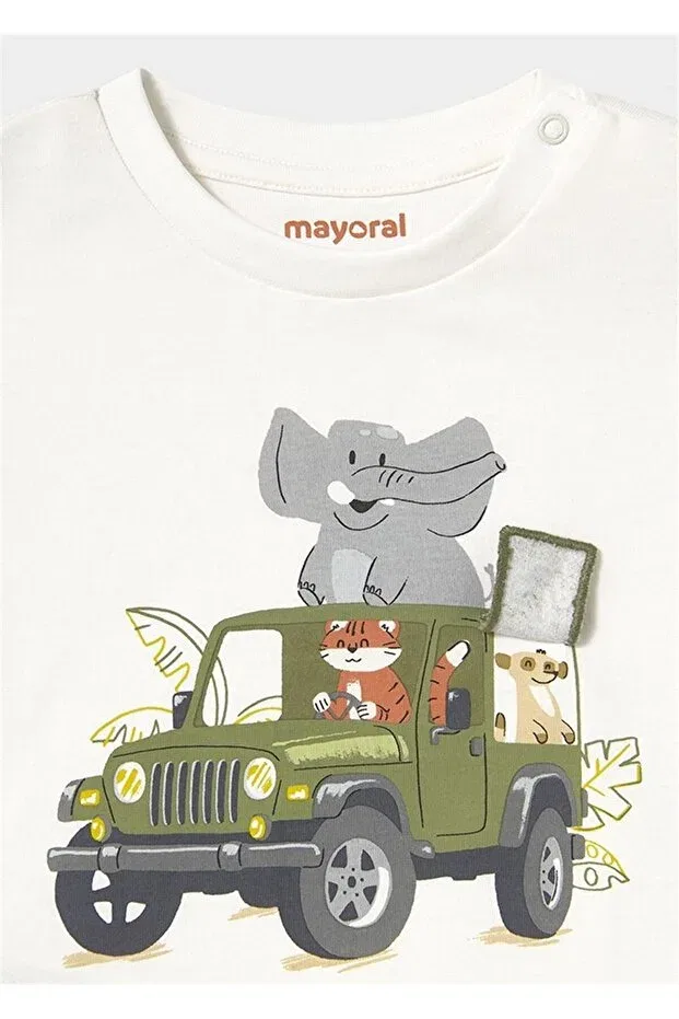 Детская футболка для мальчиков с принтом Mayoral, Nude Color — фото 3