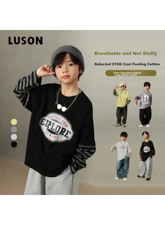 Лонгслив с принтом для мальчика Chen Dazhu Luson, черный