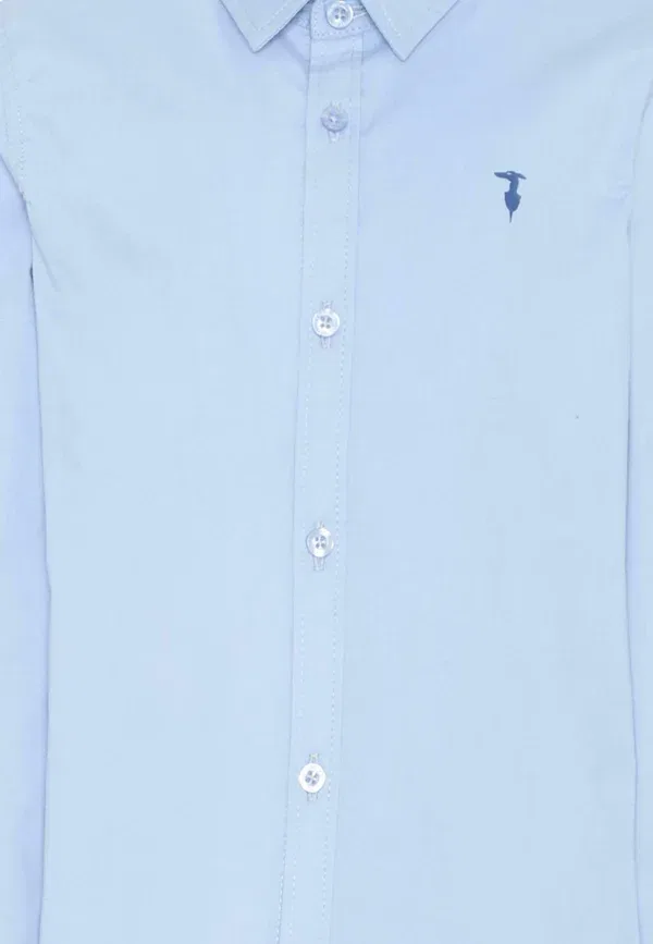 Рубашка с длинным рукавом Camicie Tru Trussardi Junior, light blue, светло-голубой — фото 3