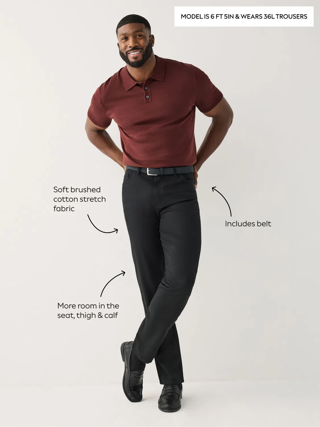 Брюки чинос Muscle fit из смесового хлопка с TENCEL лиоцелл Next, черный — фото 4