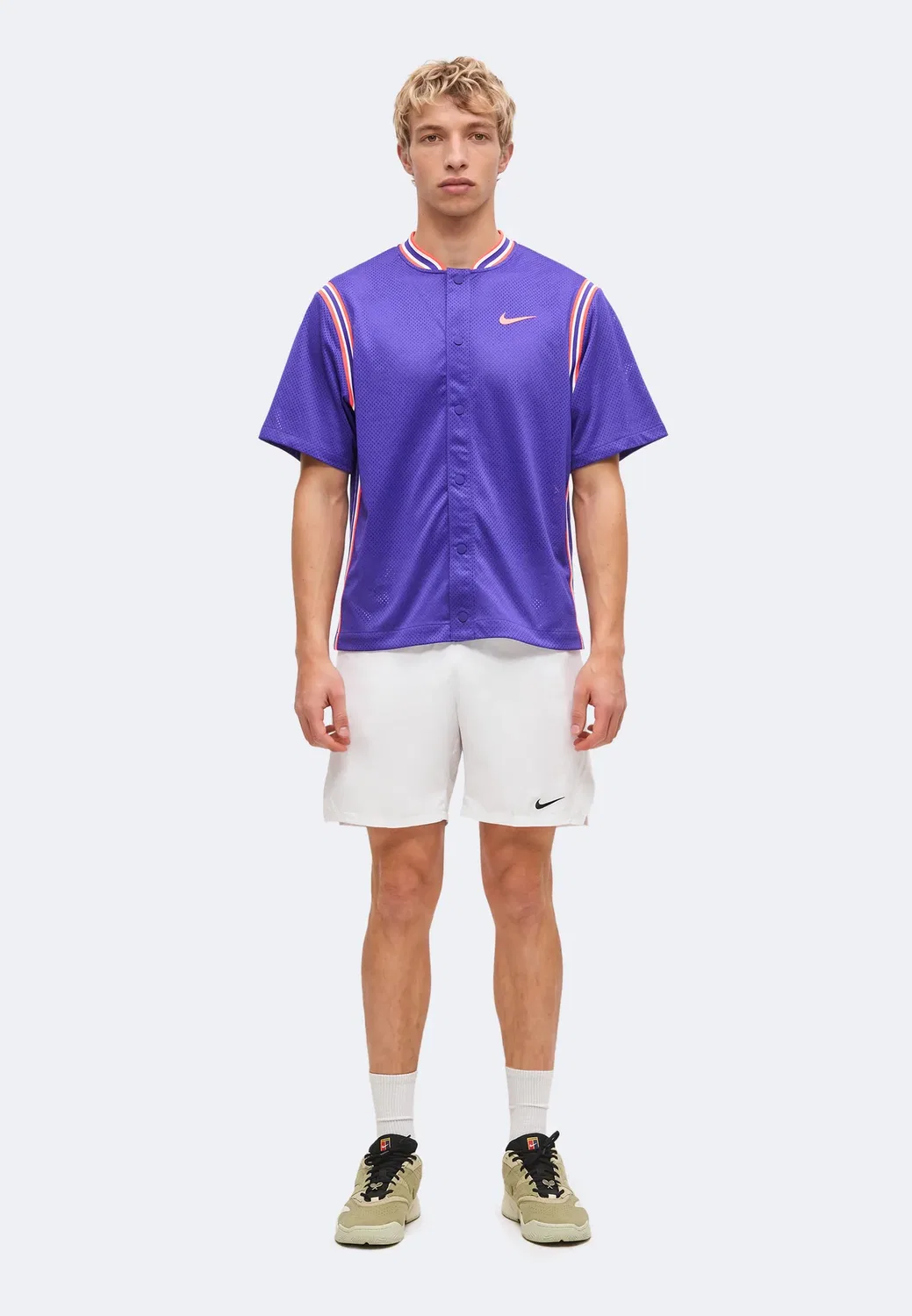 Slam up ny - shirt Nike Performance, Dark Concord/Bright Crimson — фото 2