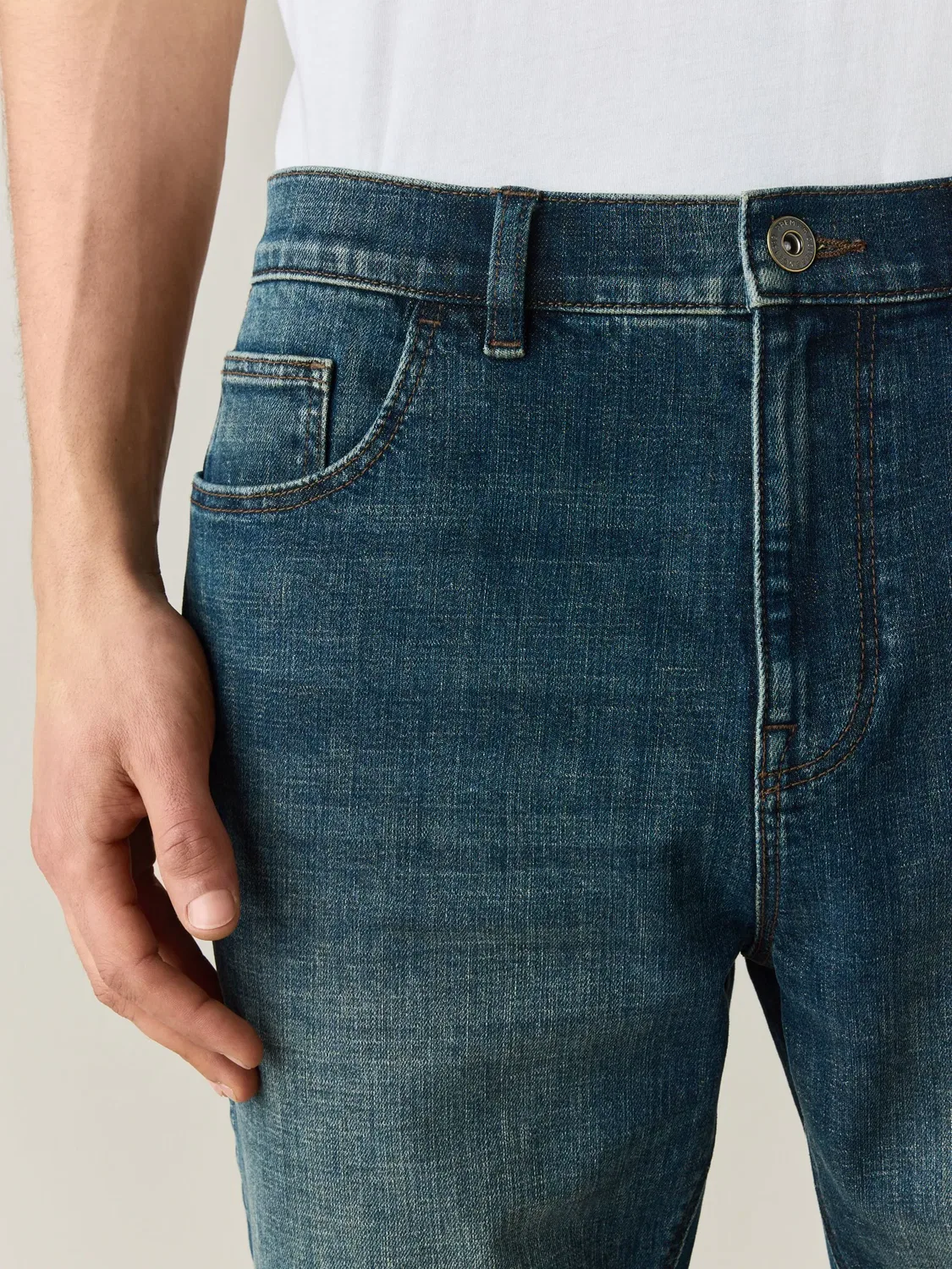 Шорты Slim Fit, джинсовые, Green Tint Next — фото 4