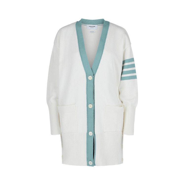 

Кардиган Thom Browne Cotton 4 Bar Oversized V Neck Cardigan 'White'