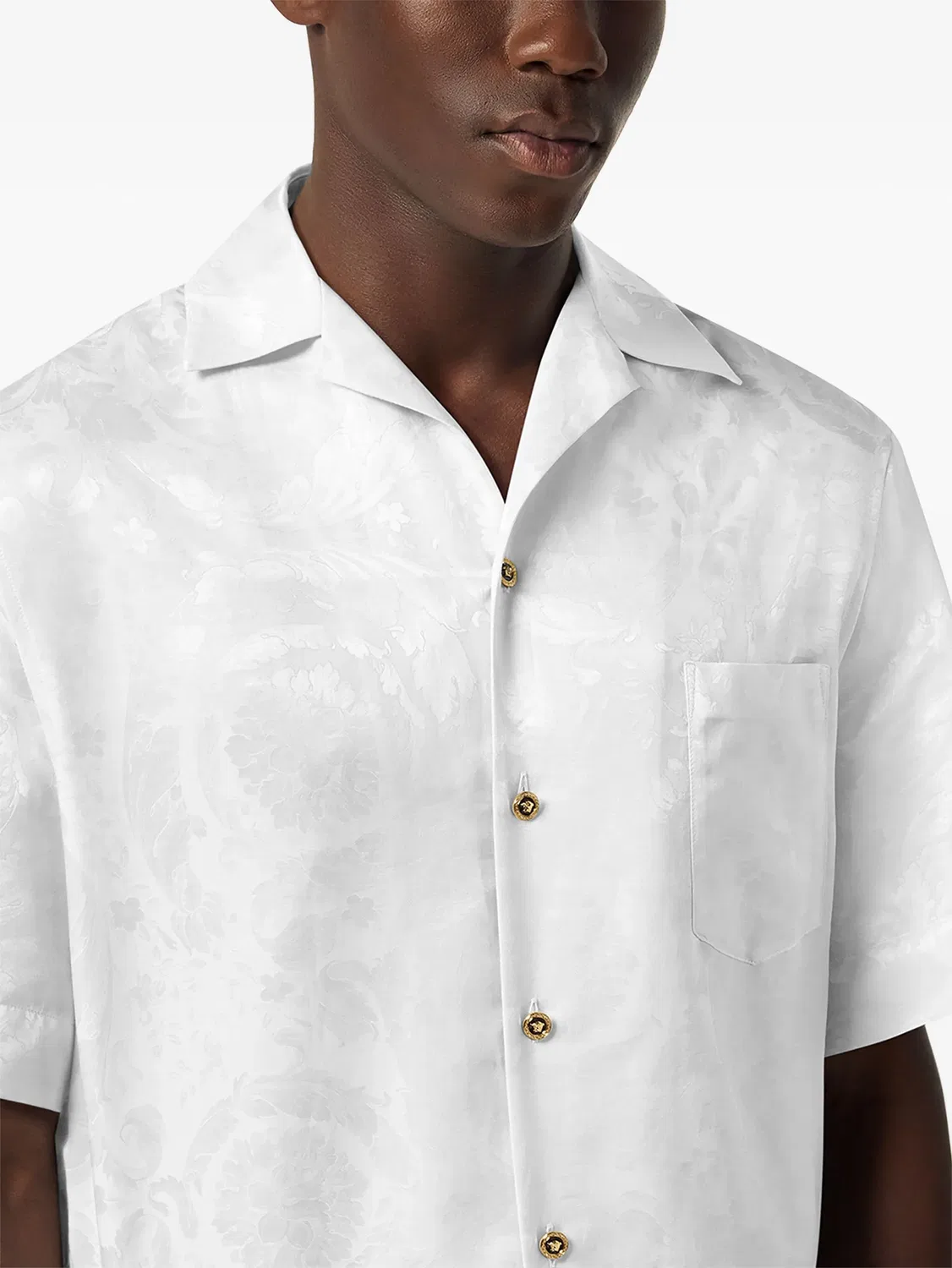 Рубашка Barocco Jacquard от Versace, белый — фото 4