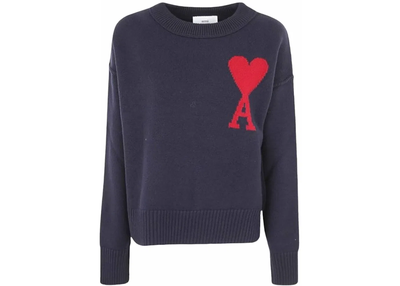 Мужской свитер из мериносовой шерсти с принтом Ami De Coeur Ami Paris, Night Blue/Red