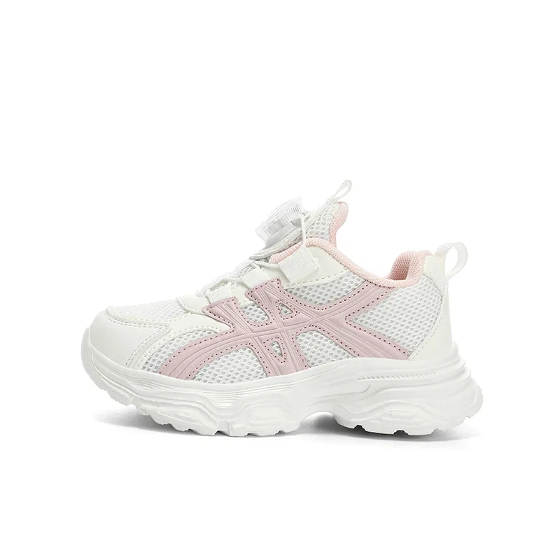 Детские кроссовки с сетчатым верхом Jeep Running Collection, Ivory White/Cherry Blossom Pink