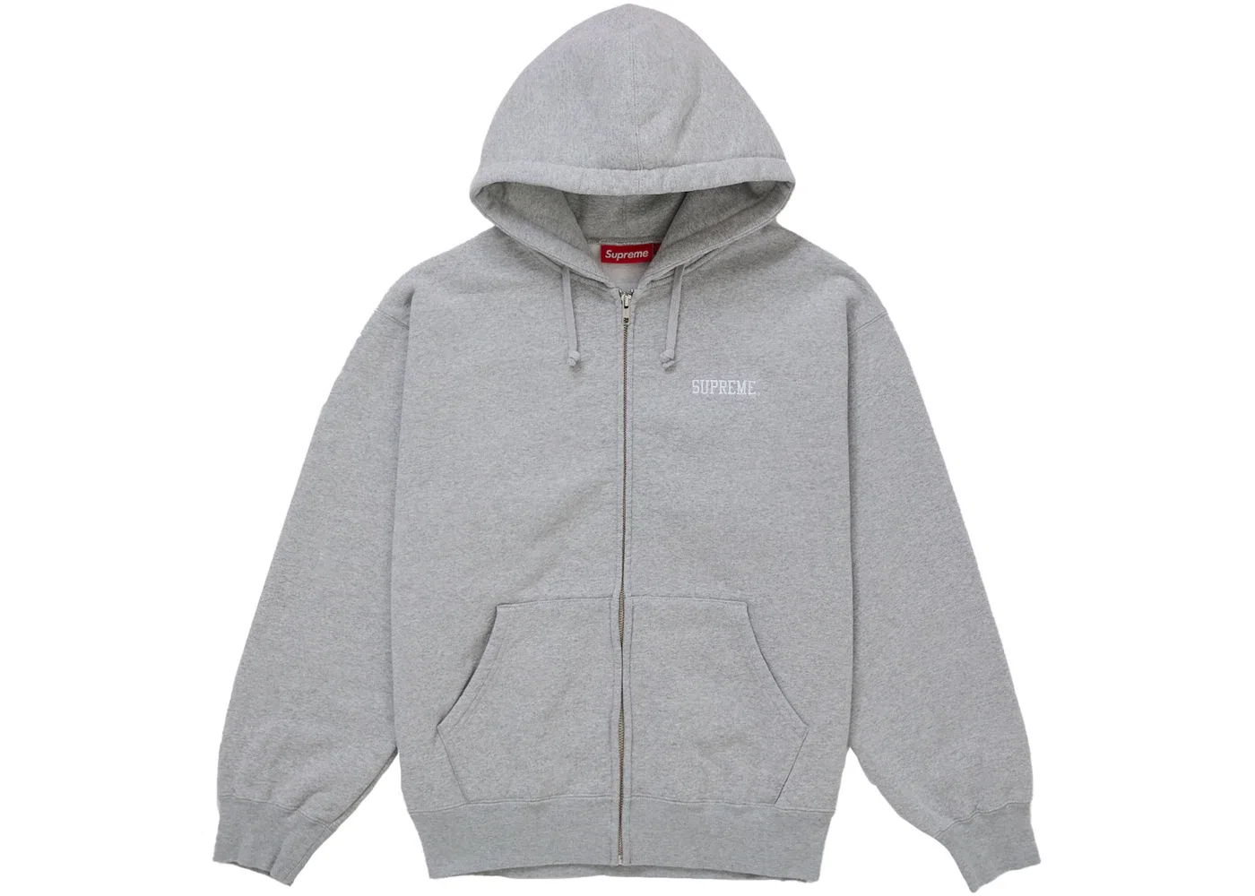 Мужское худи на молнии с аппликацией Blessed Supreme, цвет Heather Grey — фото 2