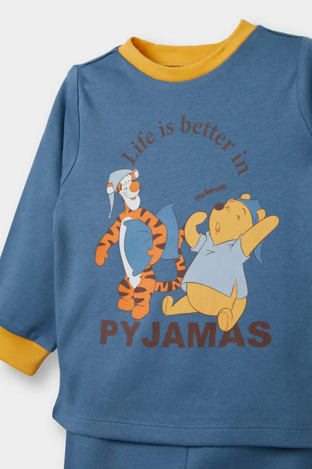 Пижамный комплект с длинным рукавом с принтом Disney Winnie the Pooh Defacto, индиго — фото 3