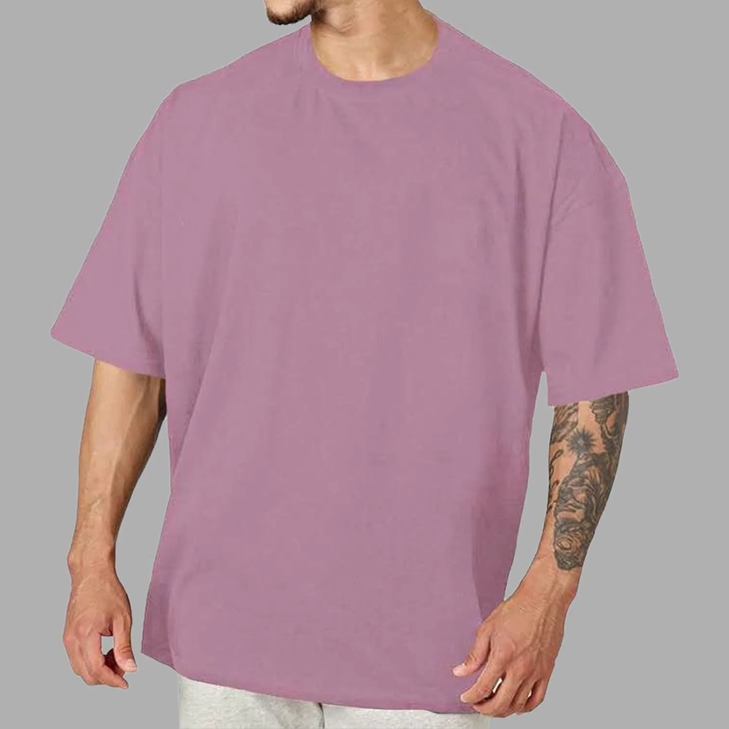 Мужская футболка свободного кроя Cotton T-Shirts, Purple — фото 2
