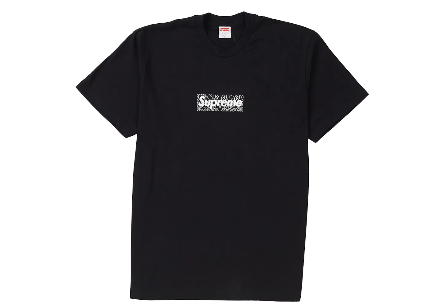 Мужская футболка с принтом Bandana Box Logo Supreme, Black