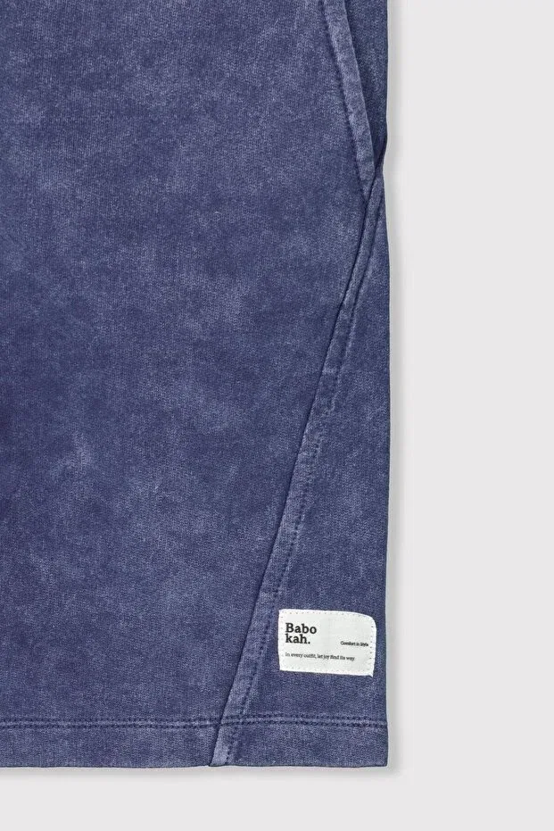Детские шорты для мальчиков хлопковые Relaxed fit lace up pocket bermuda Babokah, Navy Blue — фото 3
