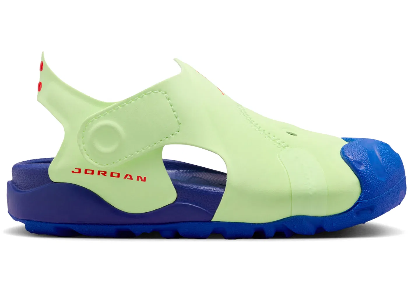 Детские сандалии-слайды с ремешком Jordan OTDR Sandals Jordan, Barely Volt/Game Royal/Infrared 23