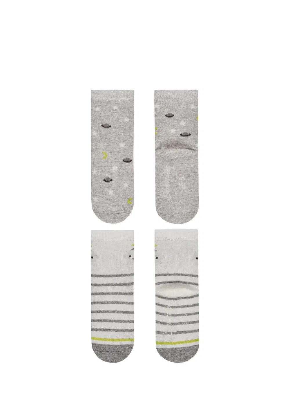 Socken 6er Pack Planeten, Roboter, rippe, uni, rippe und sterne унисекс - носки Sterntaler, Silber Melange — фото 2