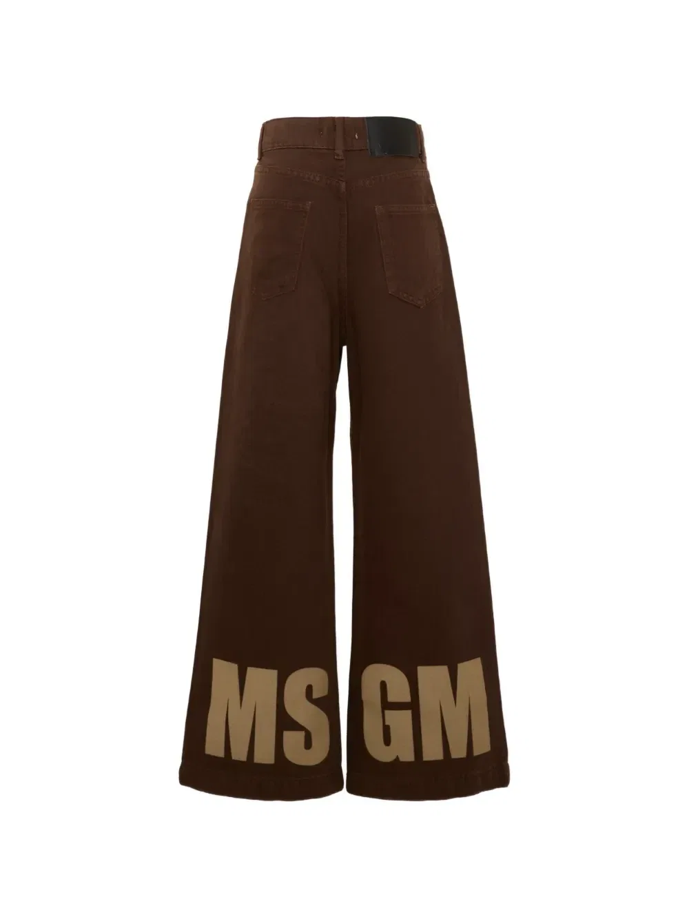 Джинсы с широкими штанинами и принтом-логотипом Msgm Kids, коричневый — фото 2