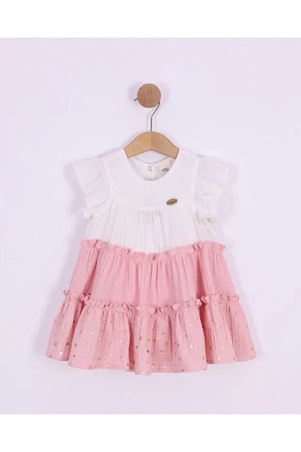 Детское платье-трапеция для девочек хлопковое Put-On-Out Pitababy, Pink — фото 4