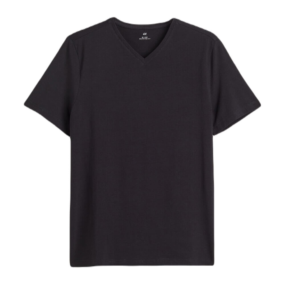 

Футболка H&M V-neck Slim Fit, черный