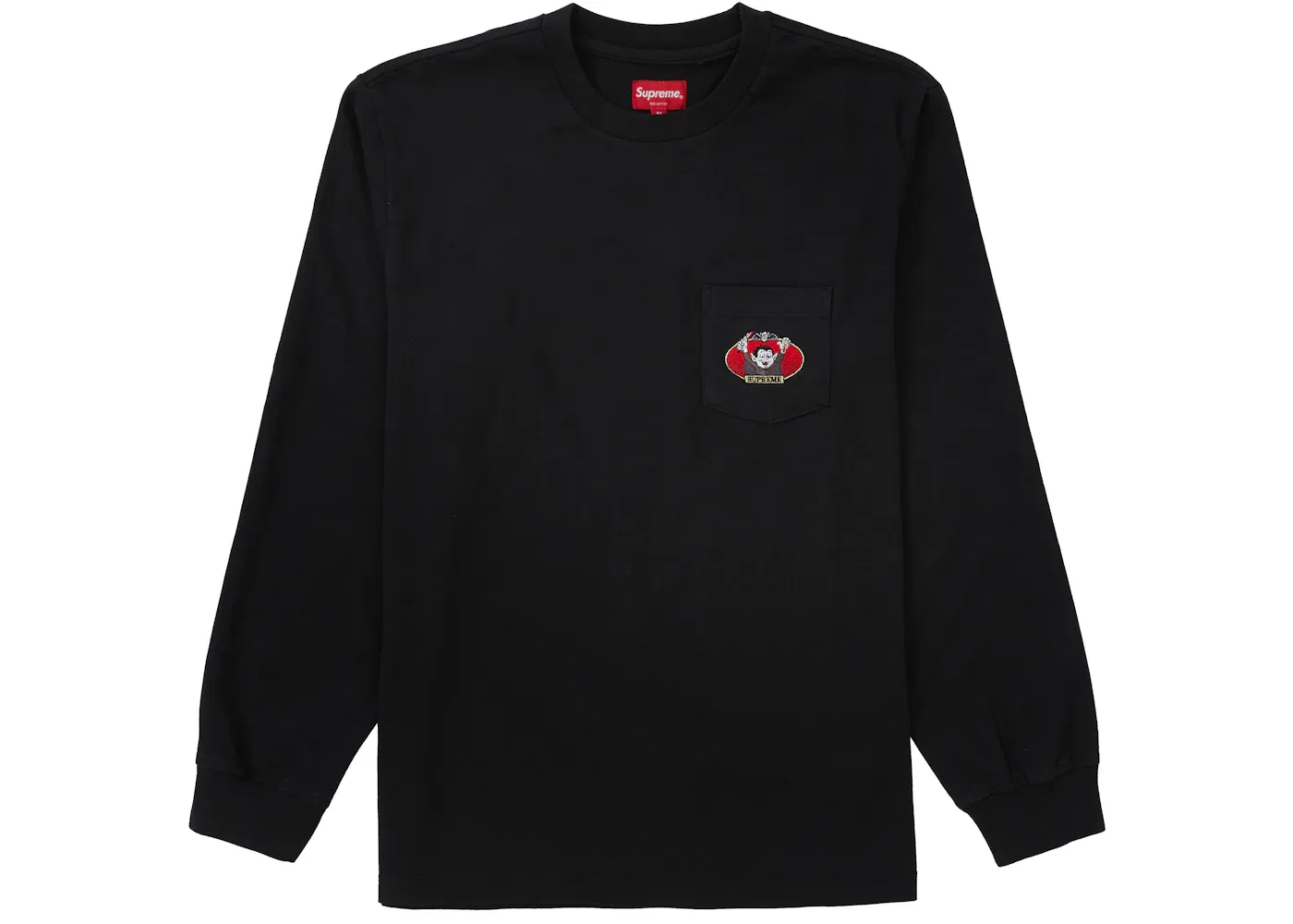 Мужская футболка с длинным рукавом Supreme Vampire Boy L/S Pocket Tee, Black