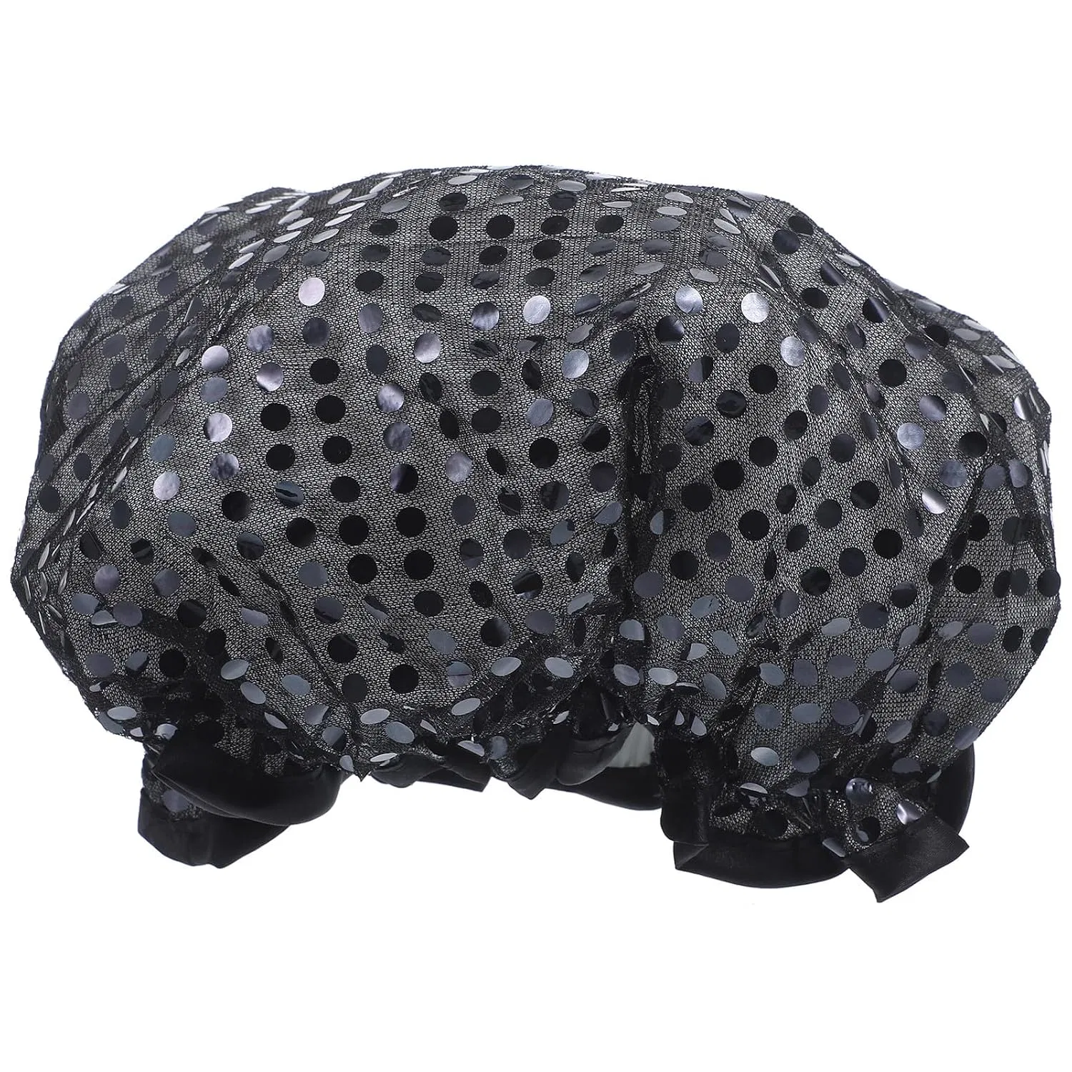 Шапочка для душа с пайетками, MALUGOGO, 1 шт, 24x24x2 см, Черный
