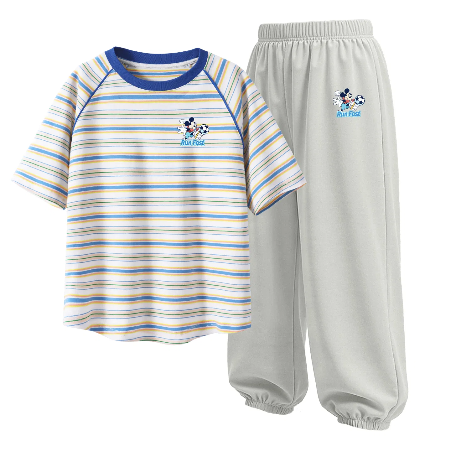 Детский спортивный костюм с круглым вырезом, дышащий, Disney, Diya Star K Blue Stripes, Diya Star K Glacier Gray — фото 4