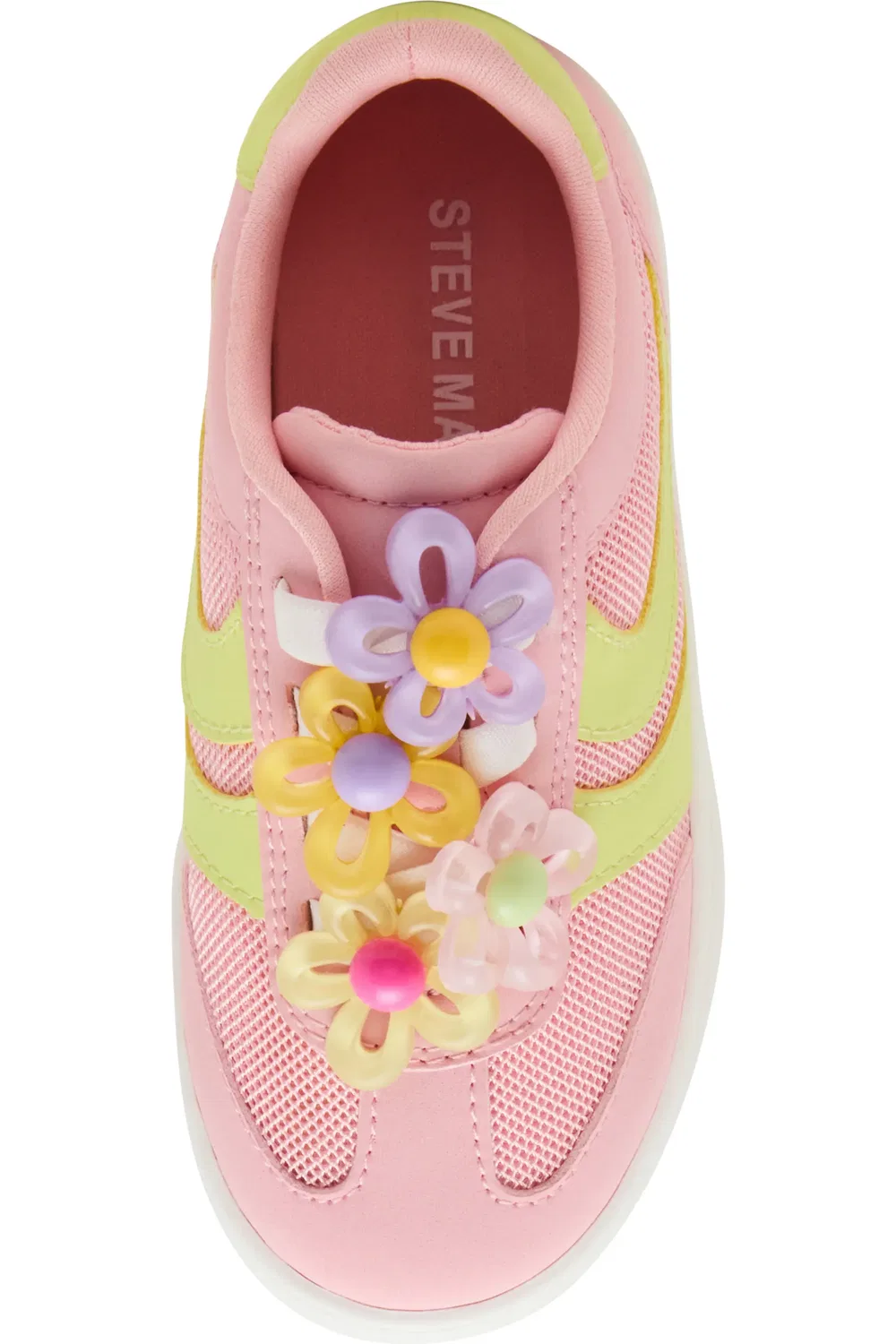 Кроссовки детские дышащие Jersey Steve Madden, Lime/Pink — фото 4