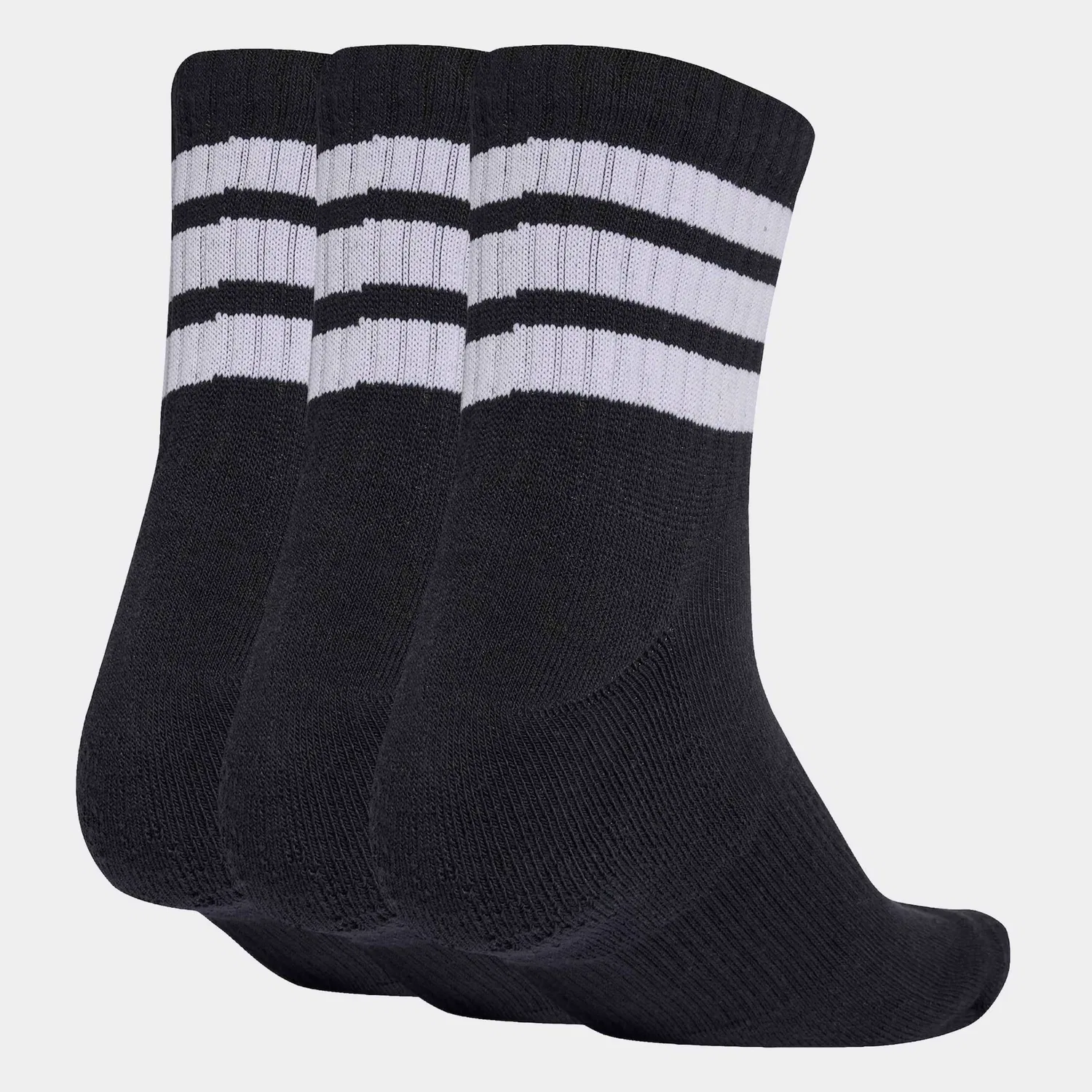 Женские спортивные носки средней высоты с тремя полосками Adidas Performance, Black/White/White — фото 2