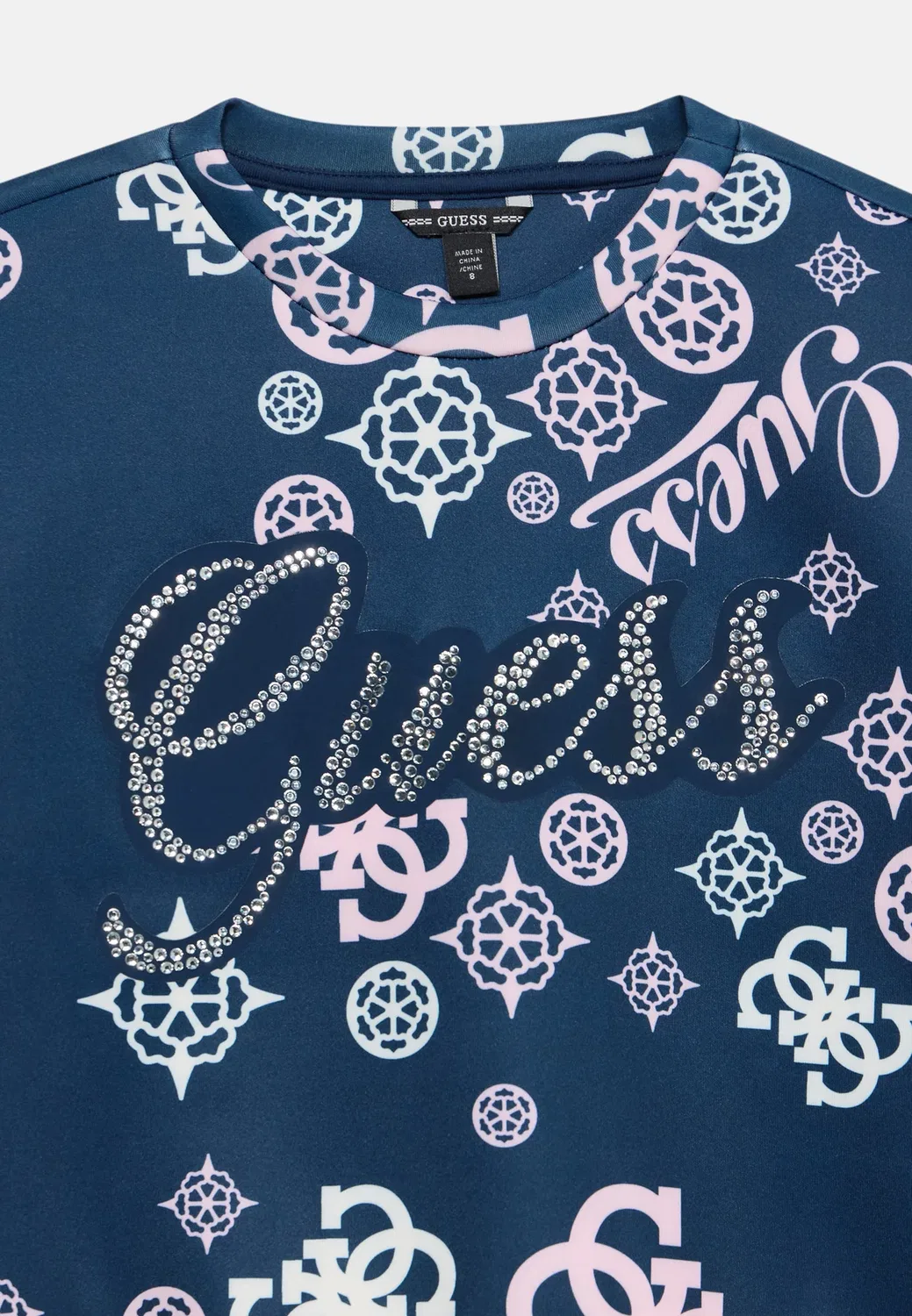 Свободная толстовка средней длины для активного отдыха Guess, Peony Blue Version — фото 4