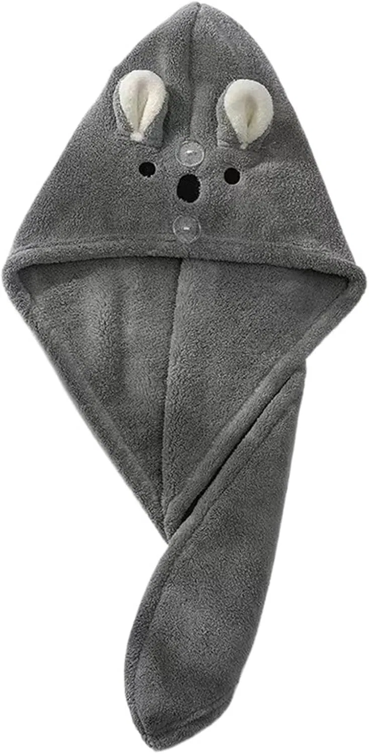 Микрофибровая шапочка для сушки волос TYNXK, Light Grey