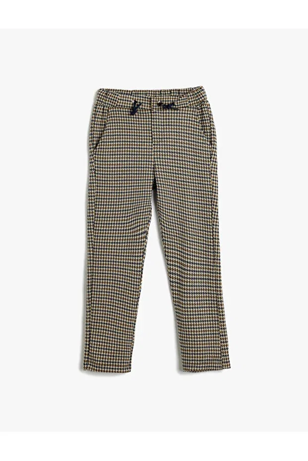 Детские спортивные штаны для мальчиков с принтом Koton, Beige Plaid