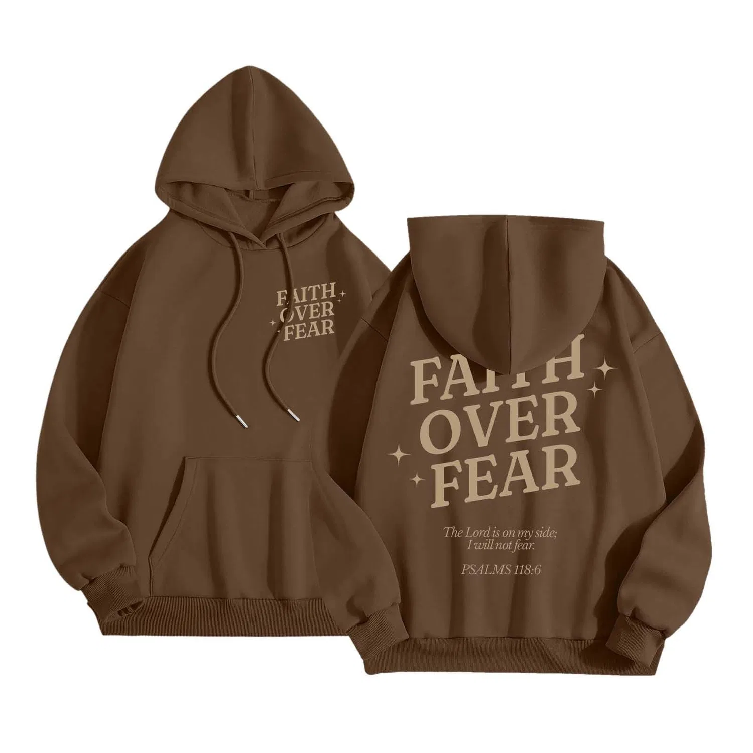 Женский худи с принтом Faith Over Fear, Caff File