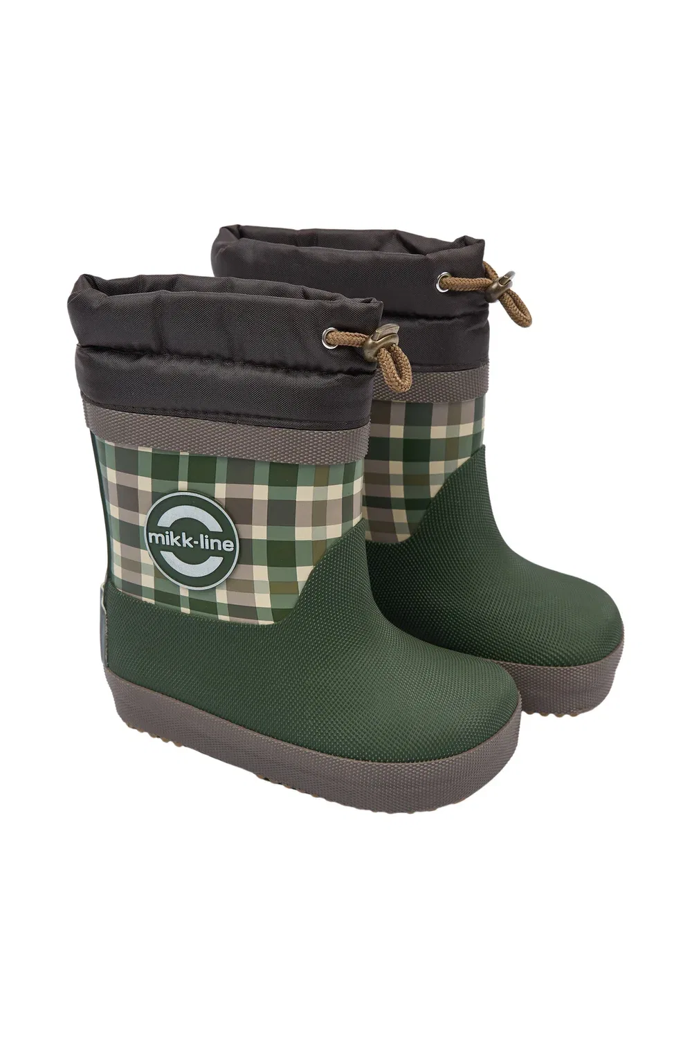 Зимние резиновые сапоги - босиком - резиновые сапоги Mikk-Line, Check Aop Green Checkered — фото 2