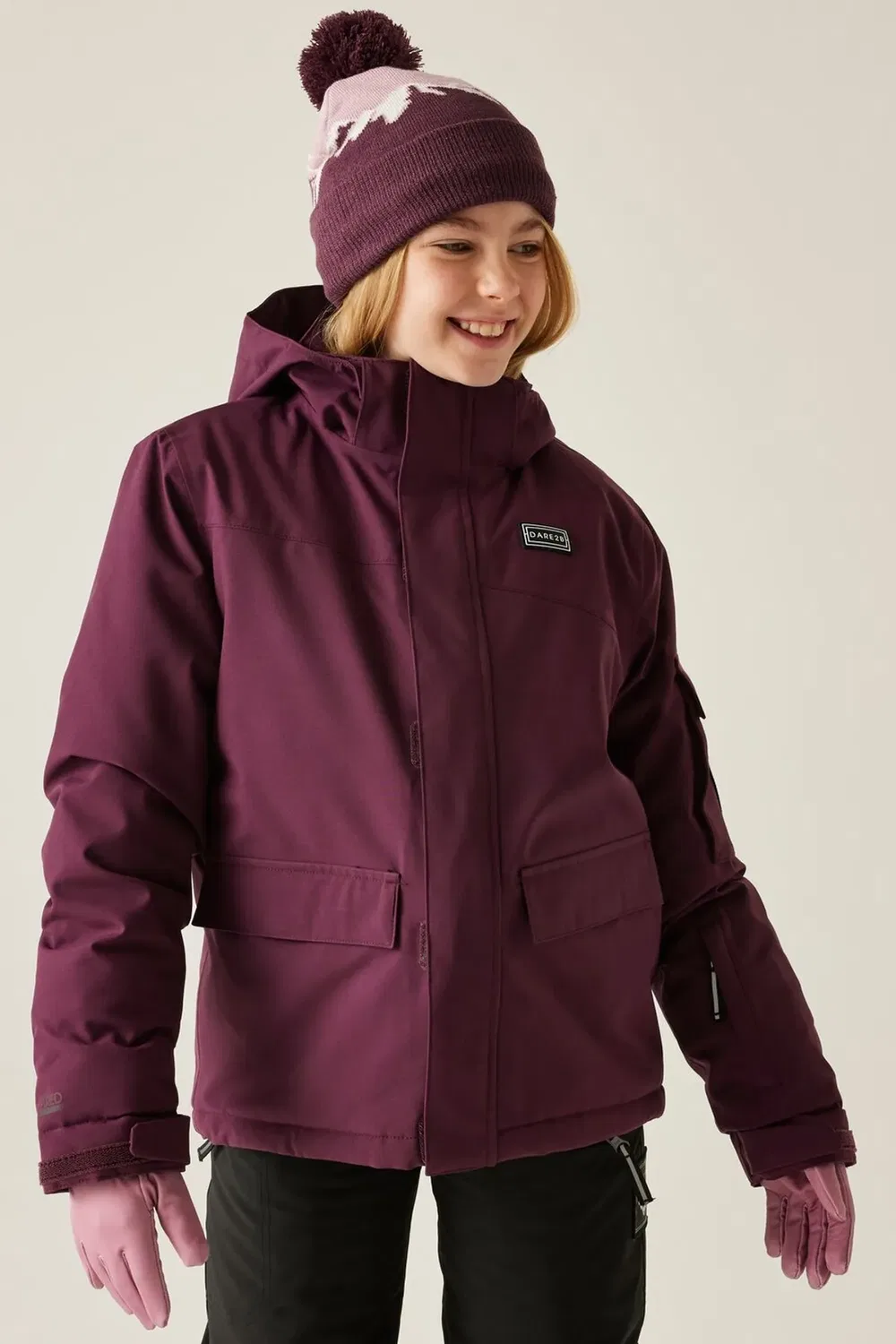 Детская водонепроницаемая утепленная куртка с капюшоном для лыж Shredder Dare 2B, Purple