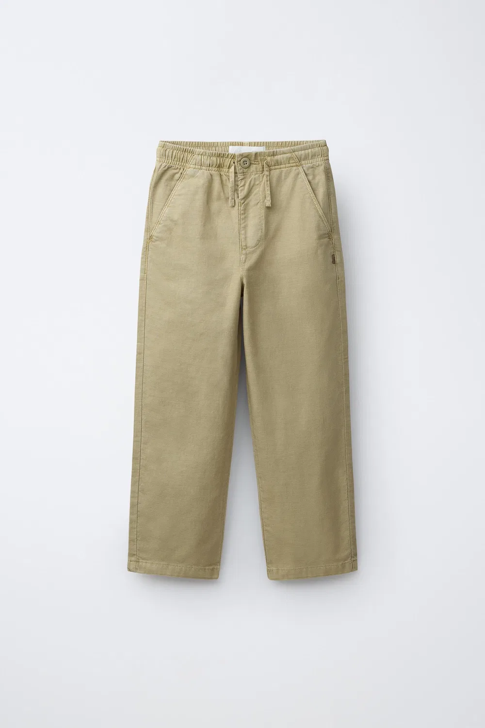 Хлопковые свободные брюки ZARA, Khaki