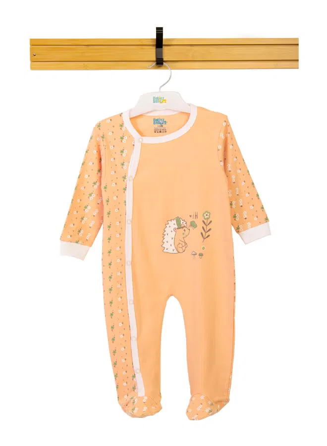 Боди-комбинезон с принтом из хлопка для малышей Babies Basic, персиковый
