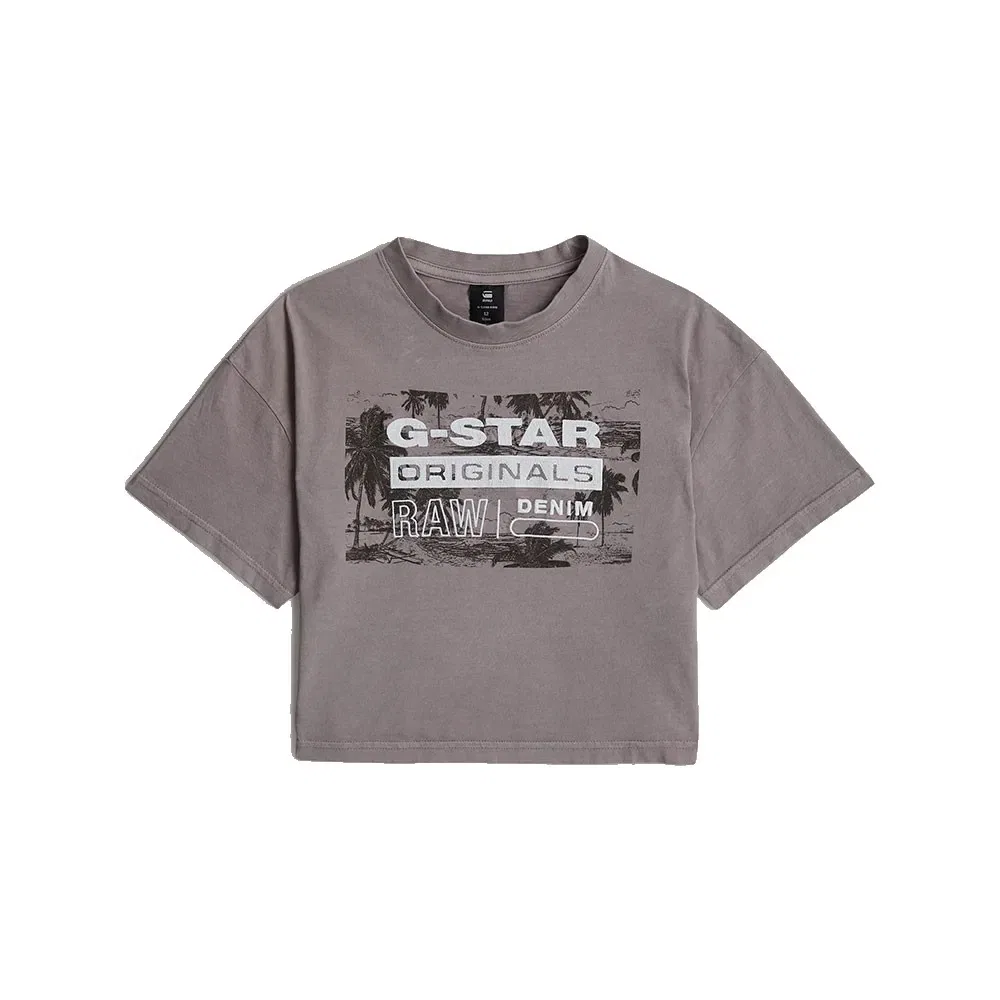 Детская футболка для девочек с принтом G-Star D29694-01, Grey — фото 3