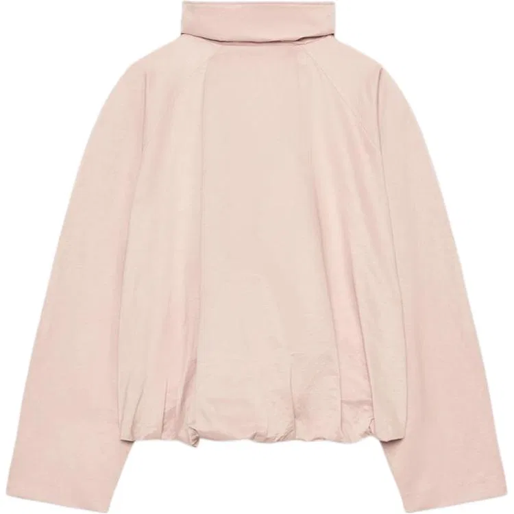 Женская куртка с воротником-стойкой прямого кроя Light Pink ZARA — фото 3