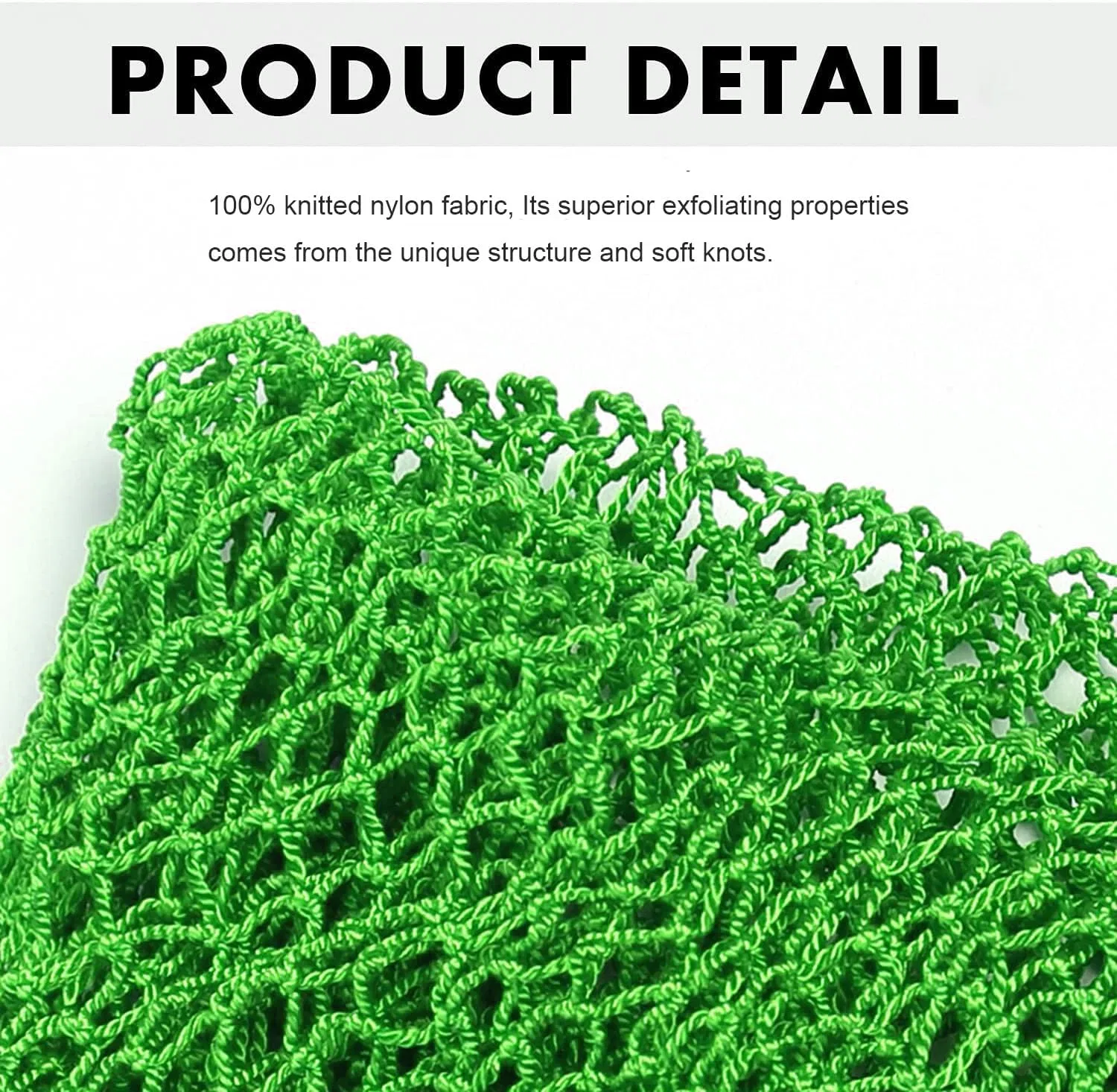 Мочалка для душа African Net Sponge, VAVAXJHM, 2 шт, 160 см, Green and Orange — фото 3