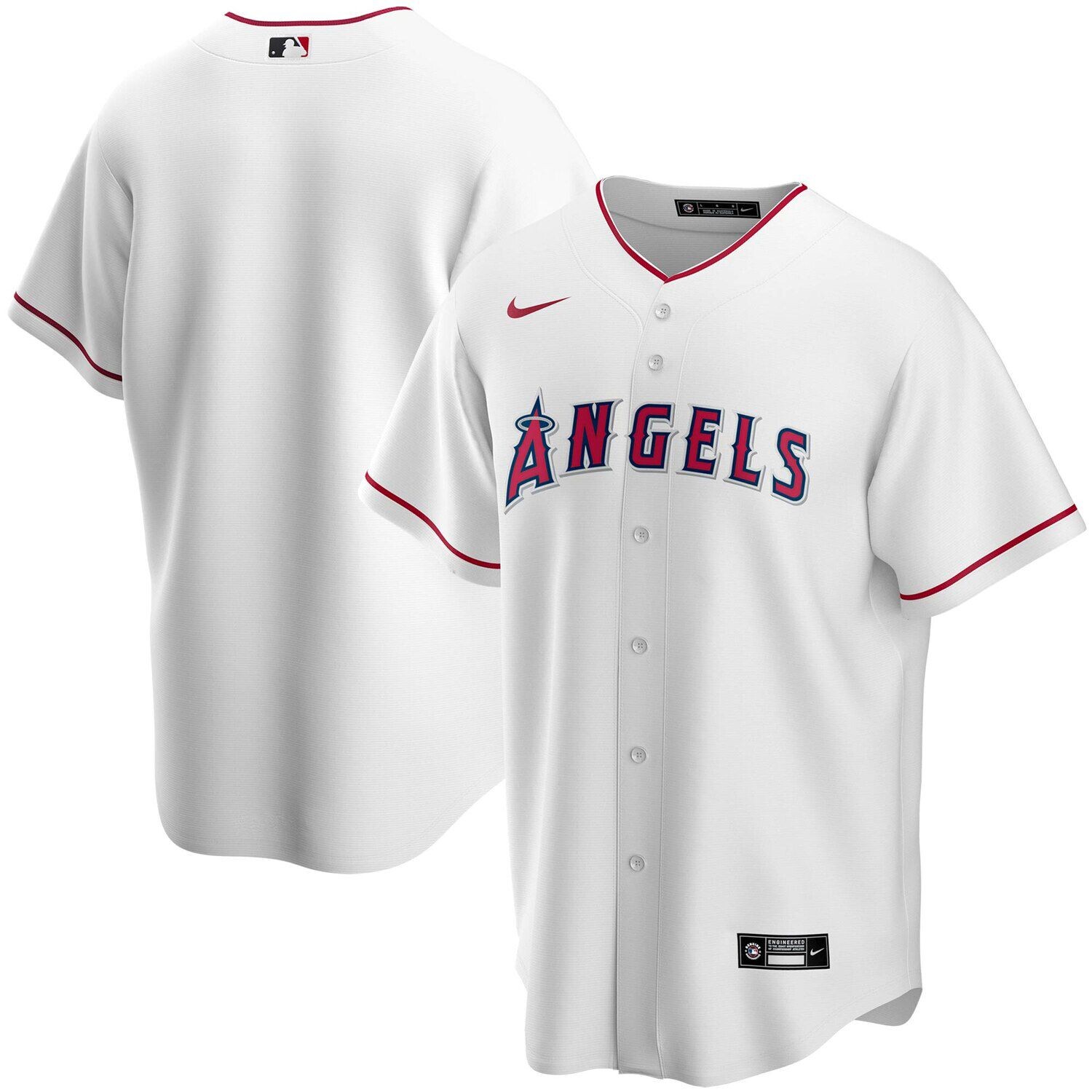 Мужская белая домашняя футболка команды Los Angeles Angels Nike — фото 3