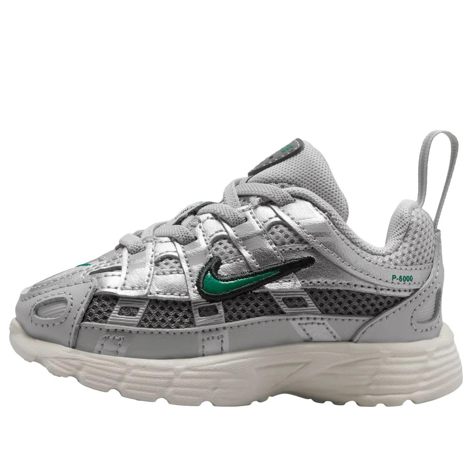 Детские кроссовки с текстильным верхом P-6000 'Grey Fog Metallic Silver' Nike, Grey Fog/Metallic Silver
