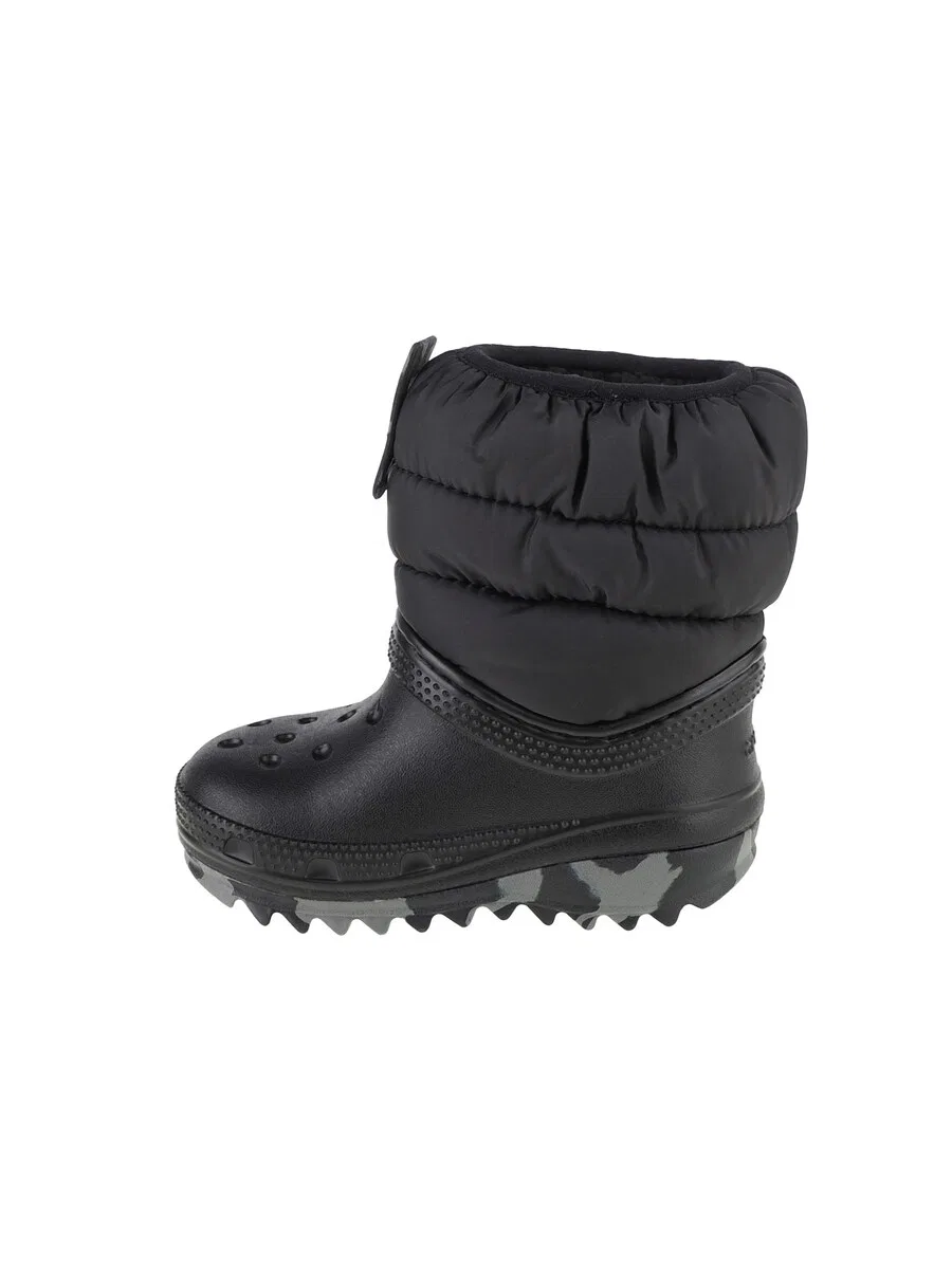 Детские зимние ботинки Crocs 'Classic Neo Puff Boot Toddler' черного цвета — фото 2